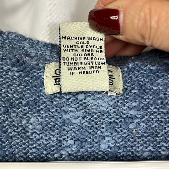 Classic Elements Autumn themed button down knit vest Sz M Blue - Picture 5 of 11